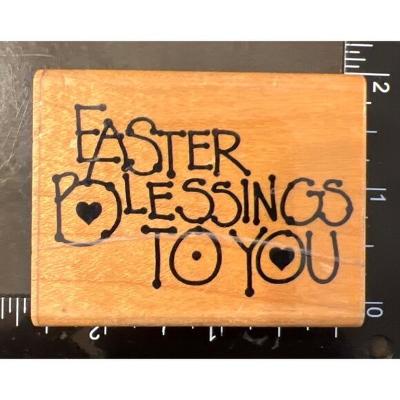 Easter Blessings To You Wood Mounted Rubber Stamp By Annette Allen Watkins D992 - Picture 1 of 5
